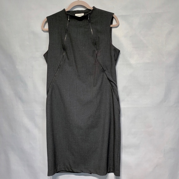Calvin Klein Gray Zipper Sleeveless Sheath Dress - Picture 2 of 6